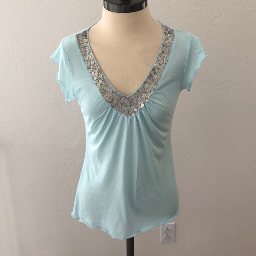 NWT Light Blue Express V-Neck Top